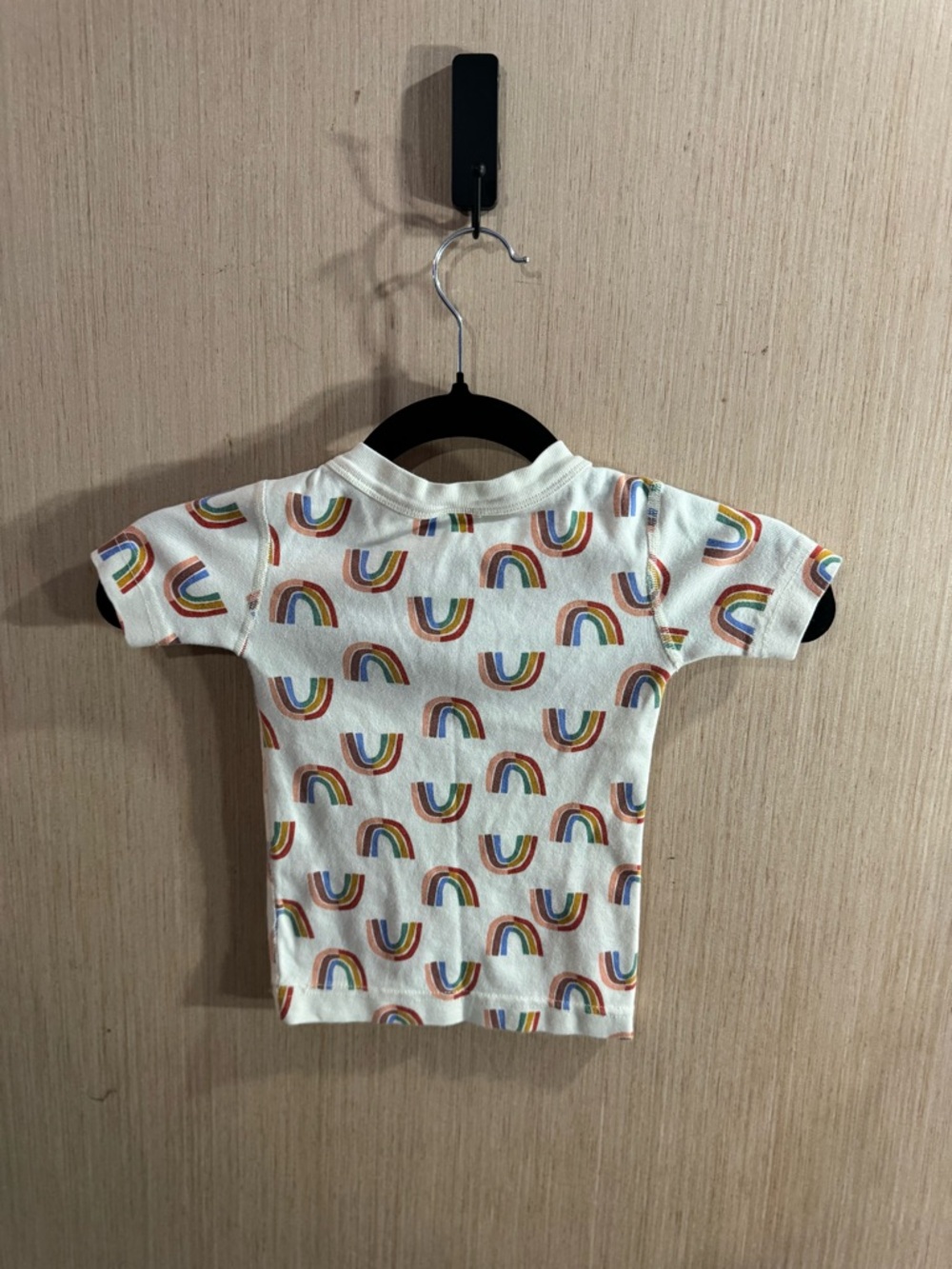 Hanna Andersson White Short Sleeve Pj Tee with Rainbow Print Size 3T - Picture 3 of 3